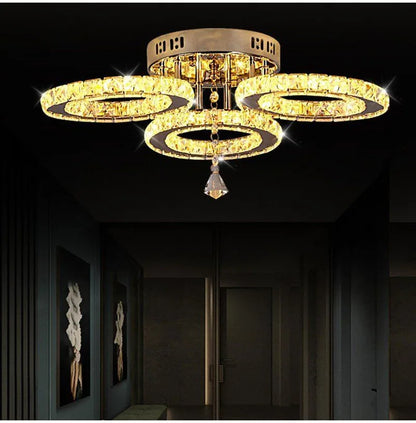 Modern K9 Crystal Ring Indoor Ceiling Lamp