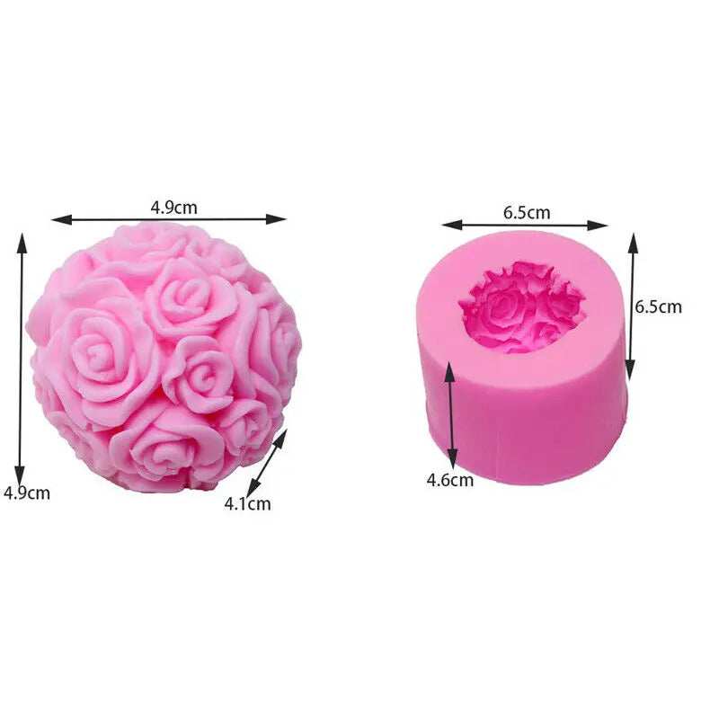 Rose Ball Aromatherapy Candle Soap Mould Rose