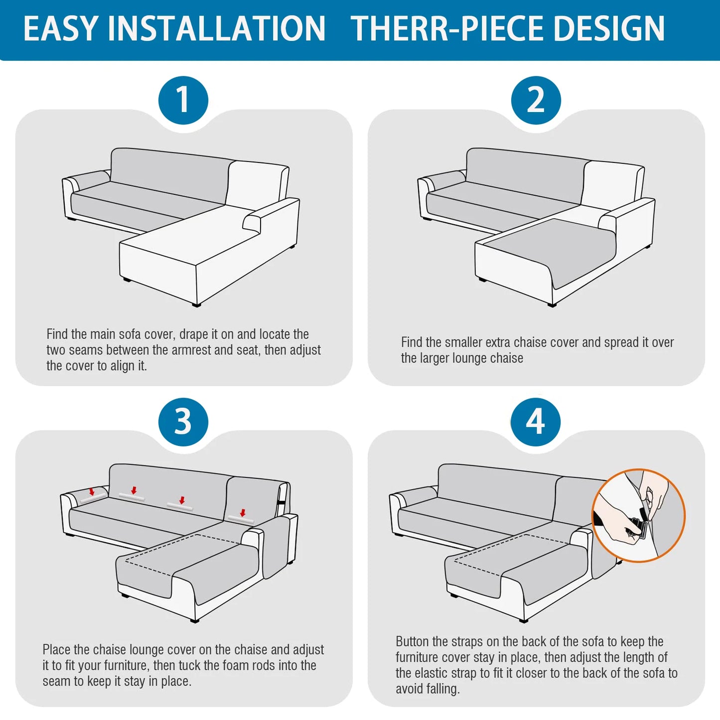 Sectional Couch Covers 100% Waterproof L Shaped