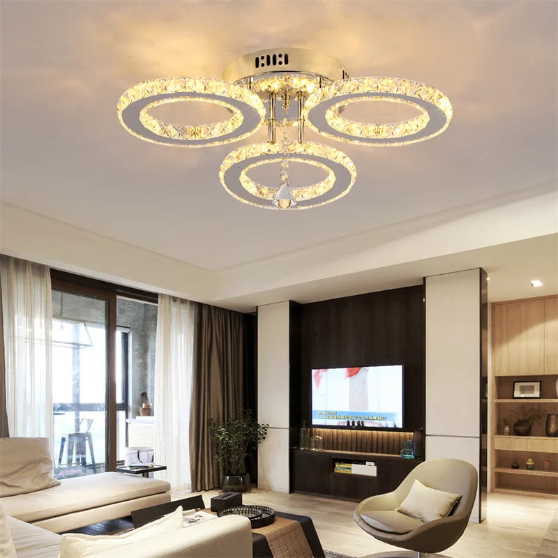 Modern K9 Crystal Ring Indoor Ceiling Lamp