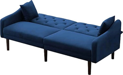 Convertible Sleeper Futon Sofa with 2 Pillows