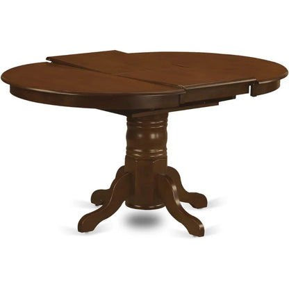 Dining Room Table - An Oval Solid Wood Tabletop with Butterfly Leaf & Pedestal Base, 42x60 Inch, Solid Wood Kitchen Dining Table