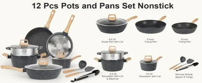 SODAY 12pcs Pots and Pans Set Non