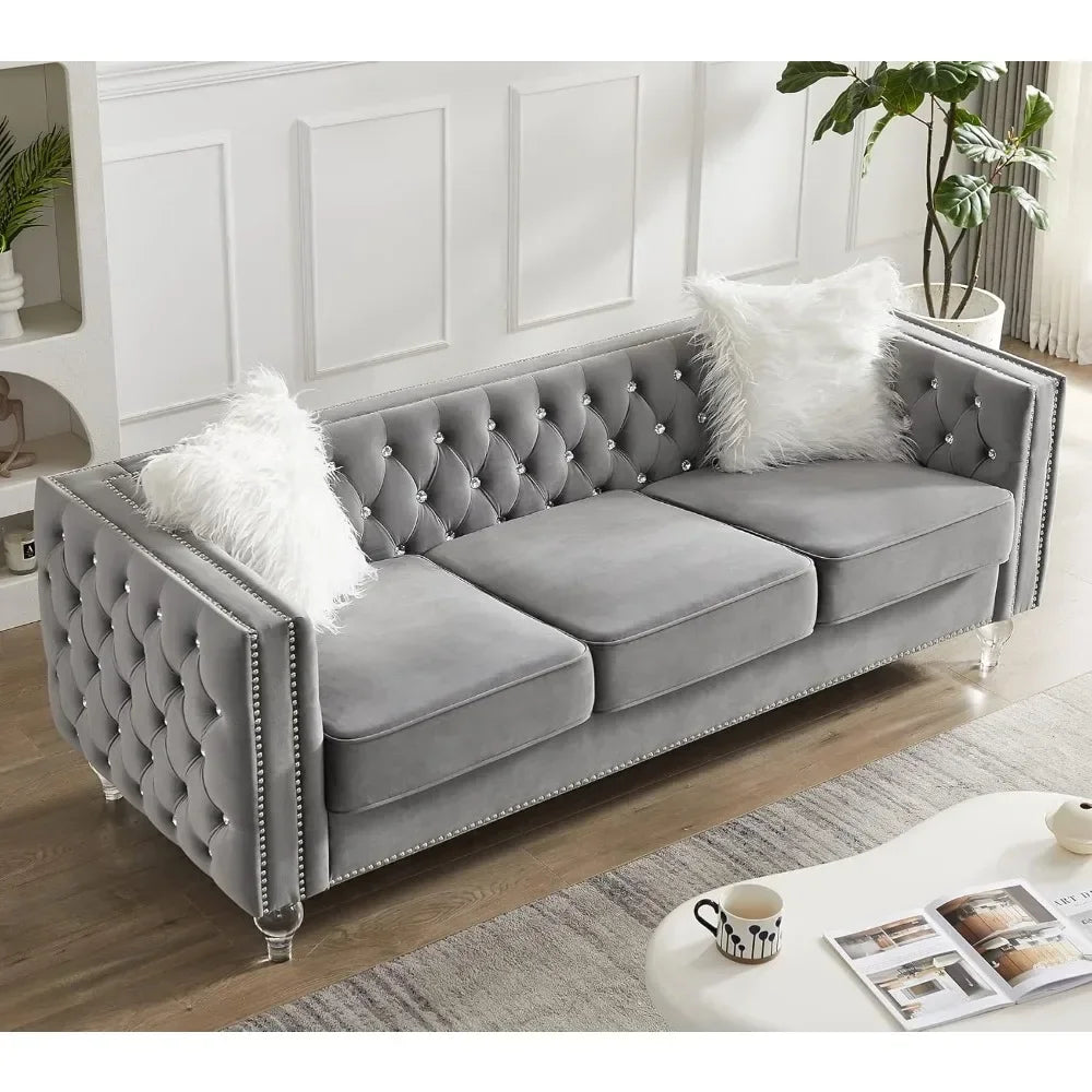 Velvet Loveseat Sofa Couch Set