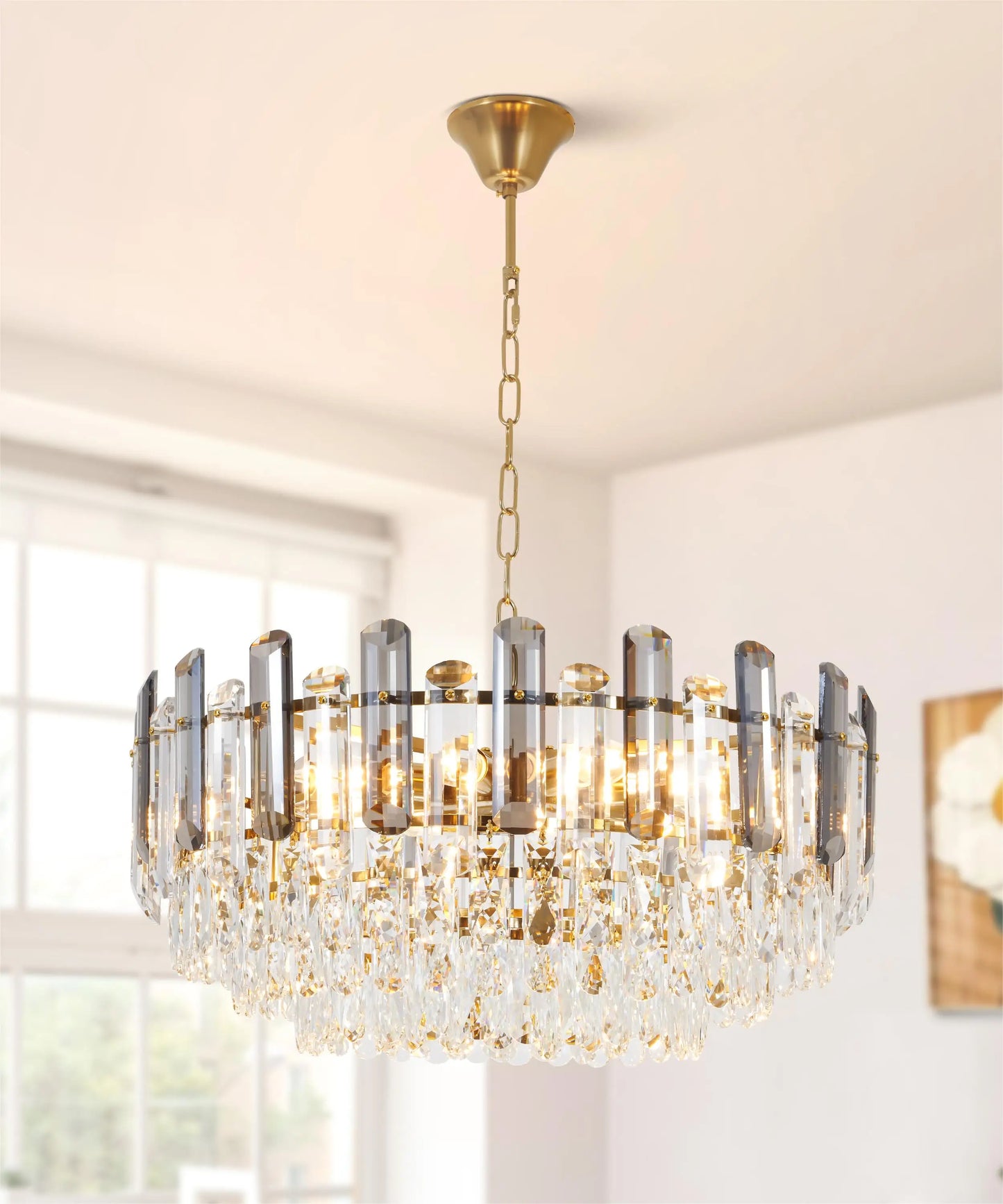 23 "Gold postmodern luxury crystal chandelier, K9