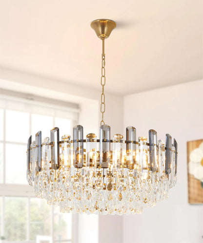 23 "Gold postmodern luxury crystal chandelier, K9