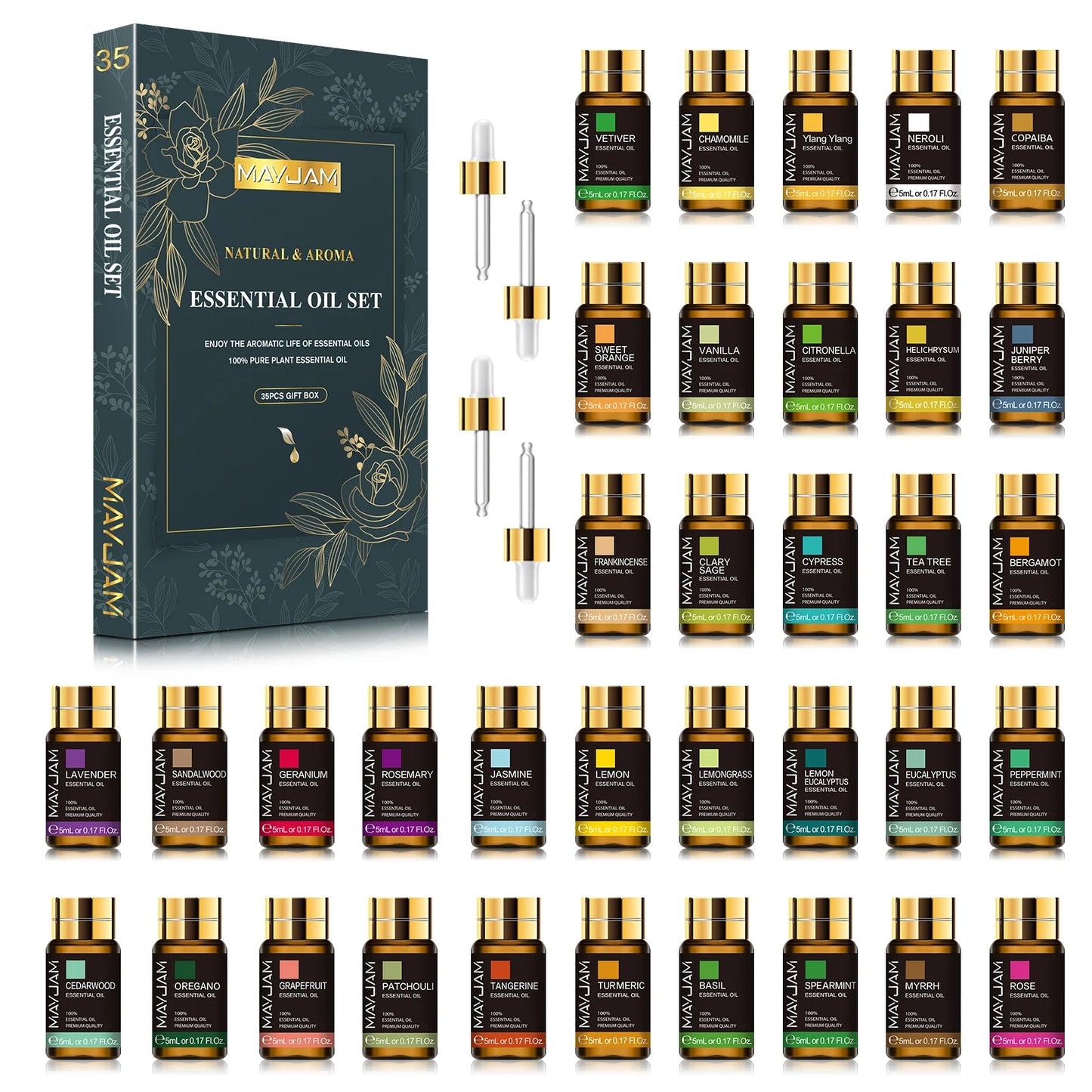 MAYJAM 35PCS Aromatic Essential Oils Gift Set