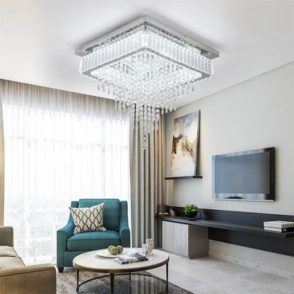 Luxury Crystal Square Bright Led Chandelier