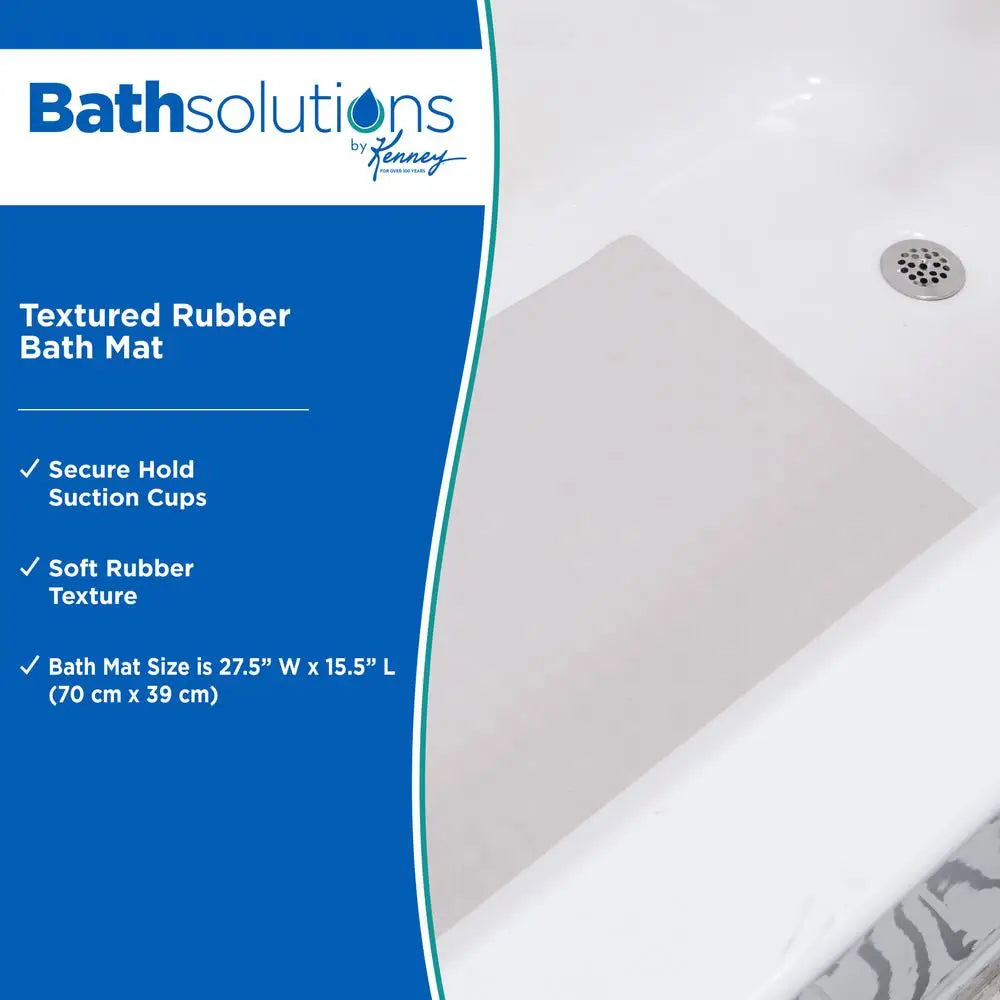 Textured Rubber Bath Mat with Suction Cups