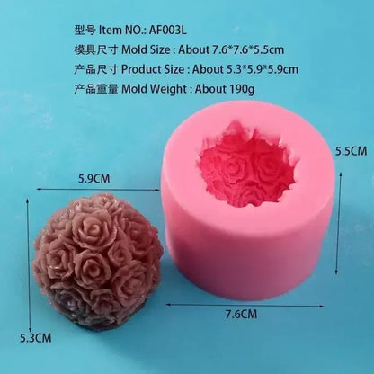 Rose Ball Aromatherapy Candle Soap Mould Rose