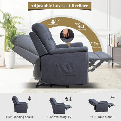 Loveseat Recliner Double Recliner Chair with Adjustable Footrest Wall Hugger Reclining Loveseat Manual Reclining Loveseat Sofa