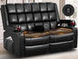 Sofa, Reclining Loveseat with Removable Console, USB Ports & Cup Holders, RV Wall Hugger Double Recliner Couch, 2 Layer Cushion