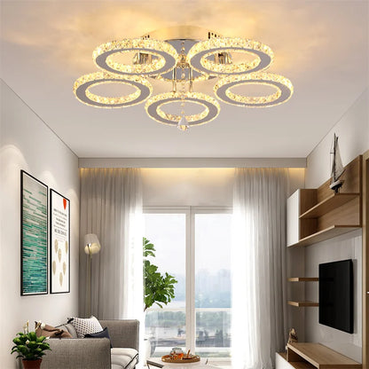 Modern K9 Crystal Ring Indoor Ceiling Lamp