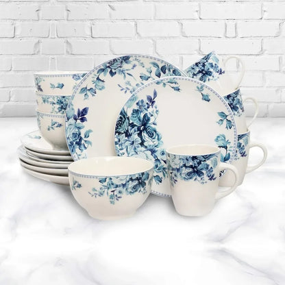 Plate Sets Traditional Blue And White 16 Piece