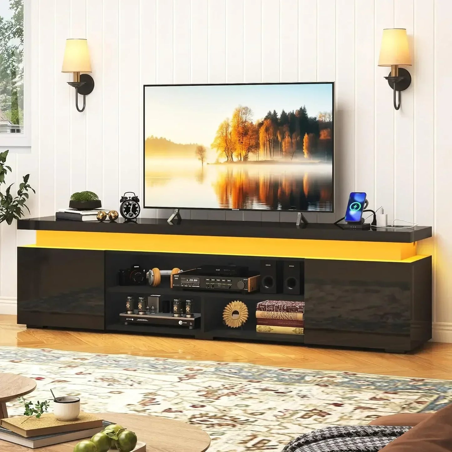 LED TV Stand for 85" TV, Modern