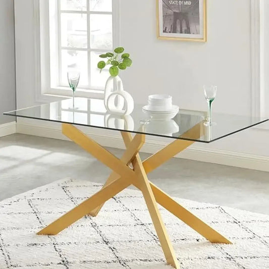 Rectangle Glass Dining Table Modern Style Home