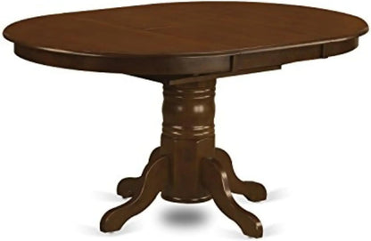 Dining Room Table - An Oval Solid Wood Tabletop with Butterfly Leaf & Pedestal Base, 42x60 Inch, Solid Wood Kitchen Dining Table