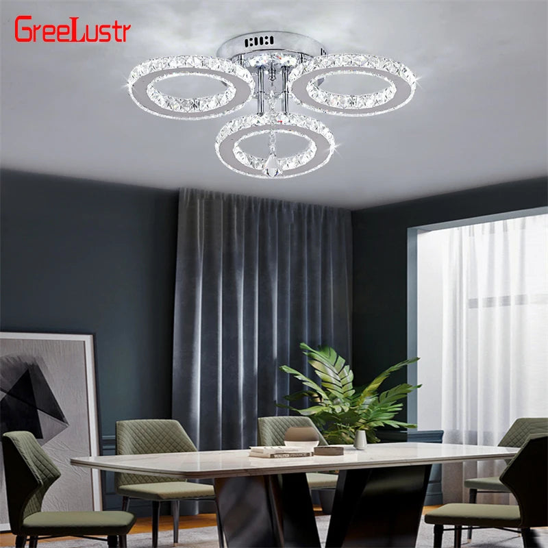 Modern K9 Crystal Ring Indoor Ceiling Lamp