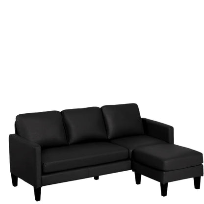 Convertible Sectional Sofa Couch, Faux Leather