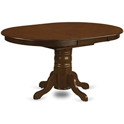 Dining Room Table - An Oval Solid Wood Tabletop with Butterfly Leaf & Pedestal Base, 42x60 Inch, Solid Wood Kitchen Dining Table