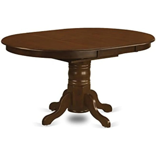 Dining Room Table - An Oval Solid Wood Tabletop with Butterfly Leaf & Pedestal Base, 42x60 Inch, Solid Wood Kitchen Dining Table