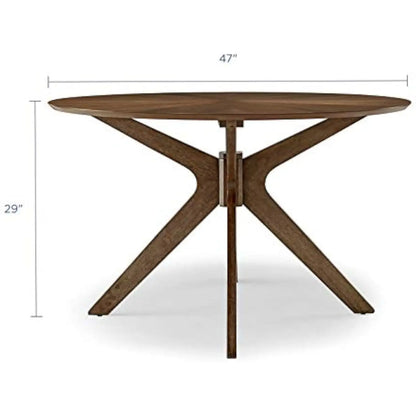 Dining Room Furniture Tables Crossroads 47inch Round Wood Dining Table  Walnut