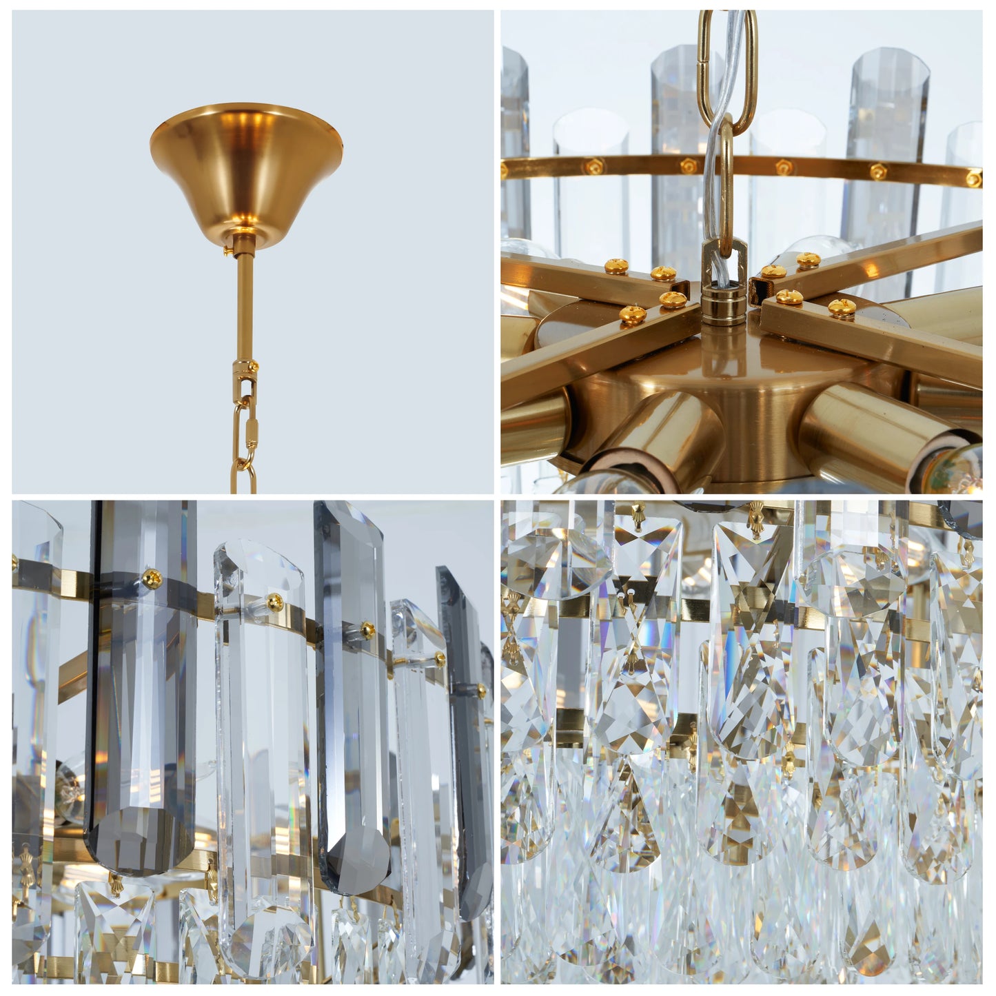 23 "Gold postmodern luxury crystal chandelier, K9