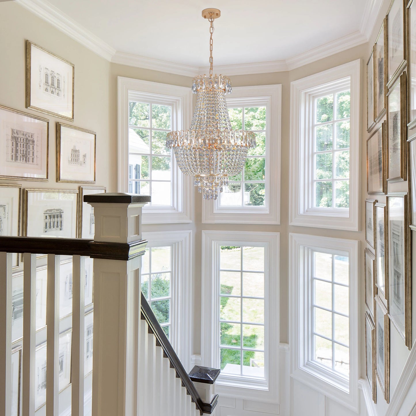 Gold Crystal Chandeliers,Large Contemporary Luxury Ceiling