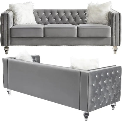 Velvet Loveseat Sofa Couch Set