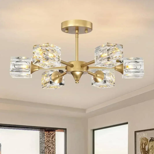 Modern Luxury Crystal Ceiling Lamp, 6 Lights