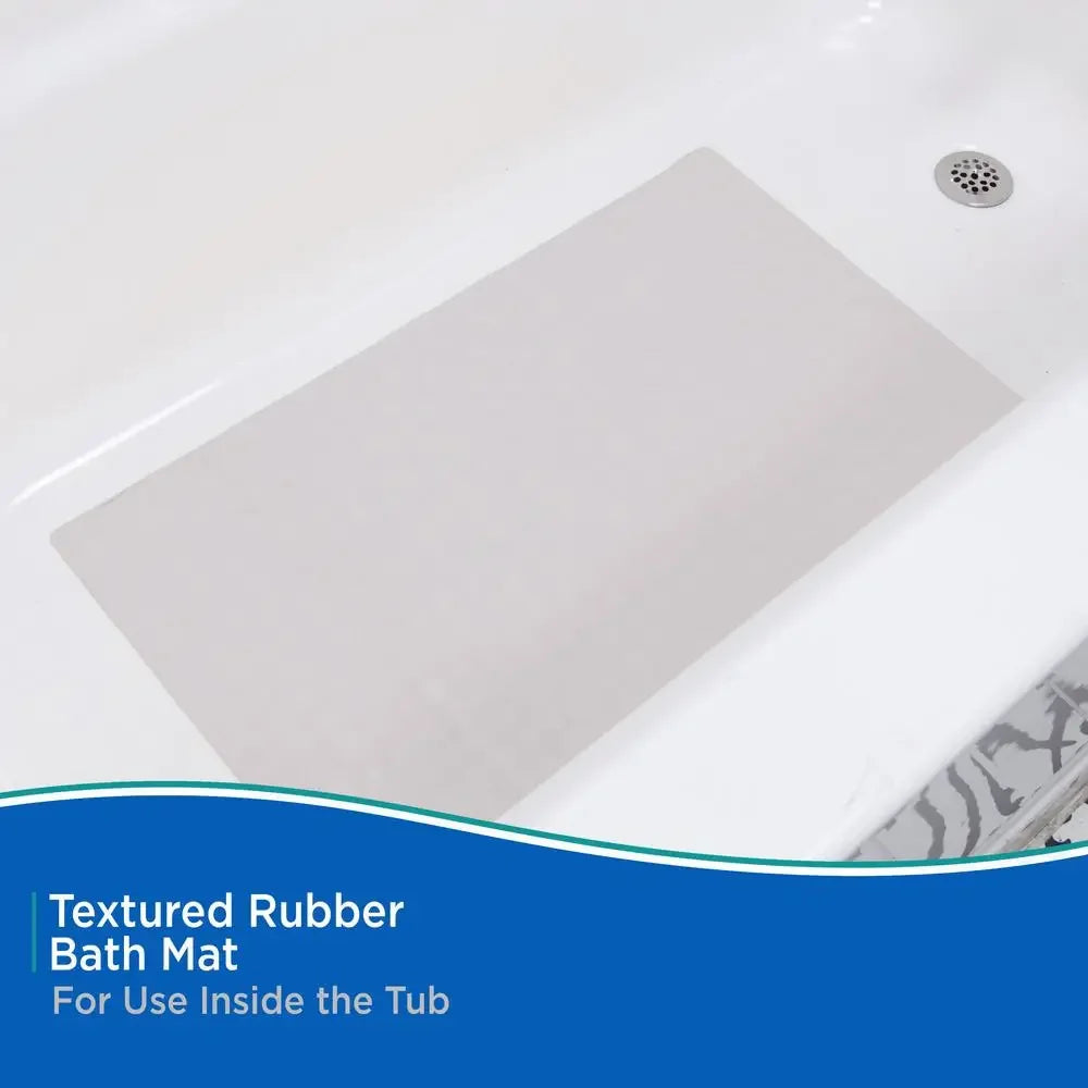 Textured Rubber Bath Mat with Suction Cups