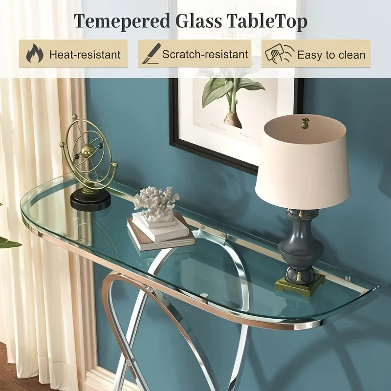 Glass Console Tables for Entryway, Sofa Table