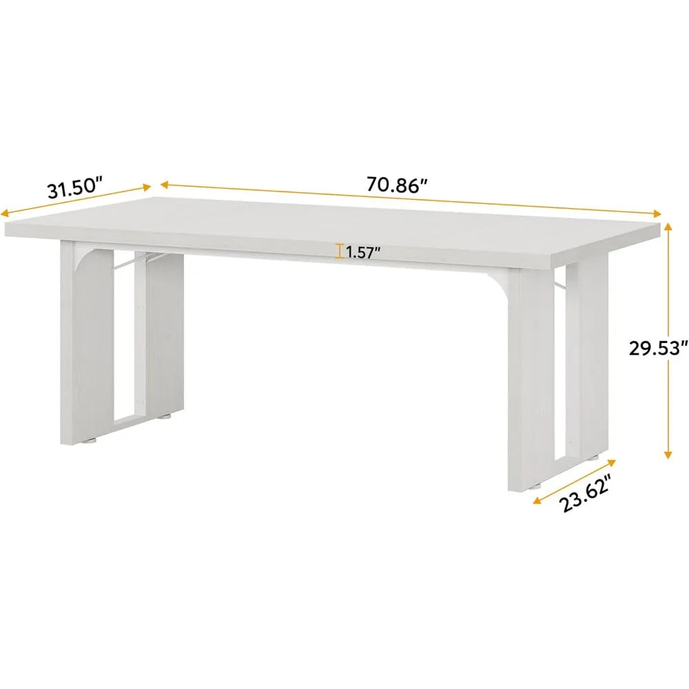 71" Large Dining Table for 6 To