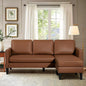 Convertible Sectional Sofa Couch, Faux Leather