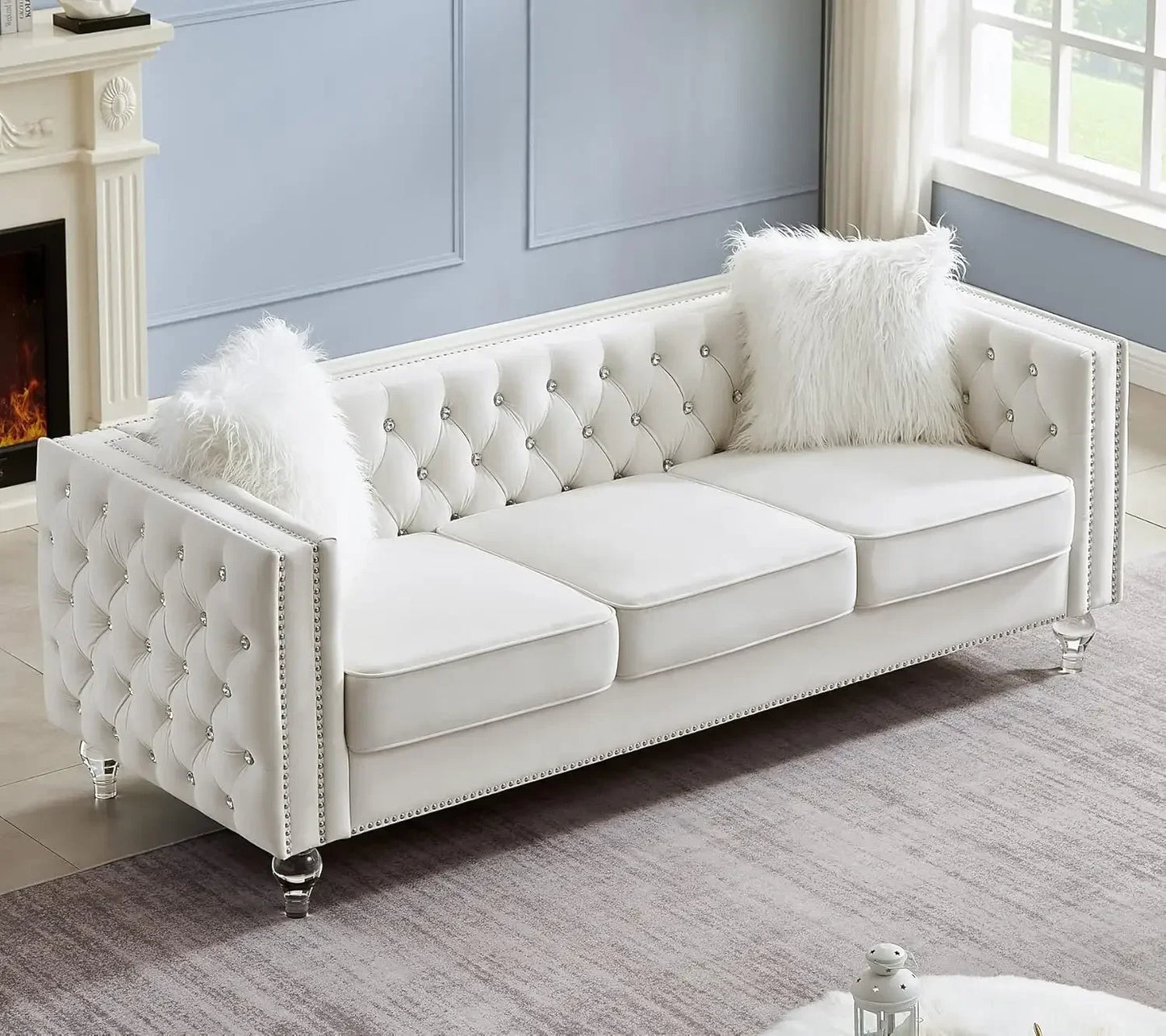 Velvet Loveseat Sofa Couch Set