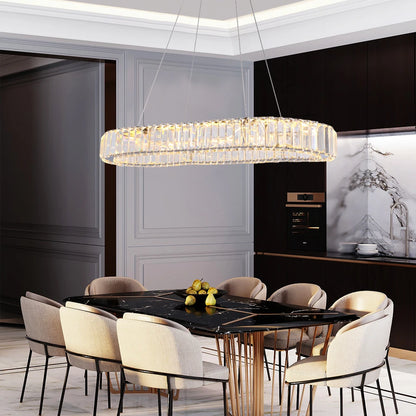 Modern Luxury Crystal Oval Design Led Chandelier