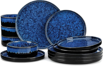 Starry Plates and Bowls Sets,12 Pieces