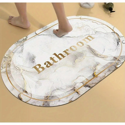 Luxurious Absorbent Bath Mat | Oval Non-Slip Quick-Dry