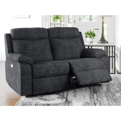 Electric Dual Power Recliner Loveseat Sofa Home Theater Adults Comfy Seating Wide Armrests Premium Fabric Easy Assembly 350lbs