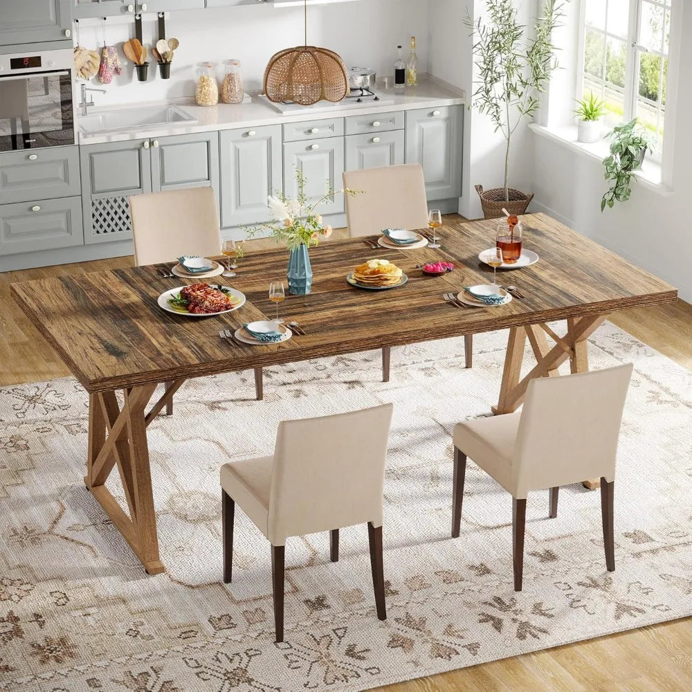 Dinning Room Table for 8 People, 6ft