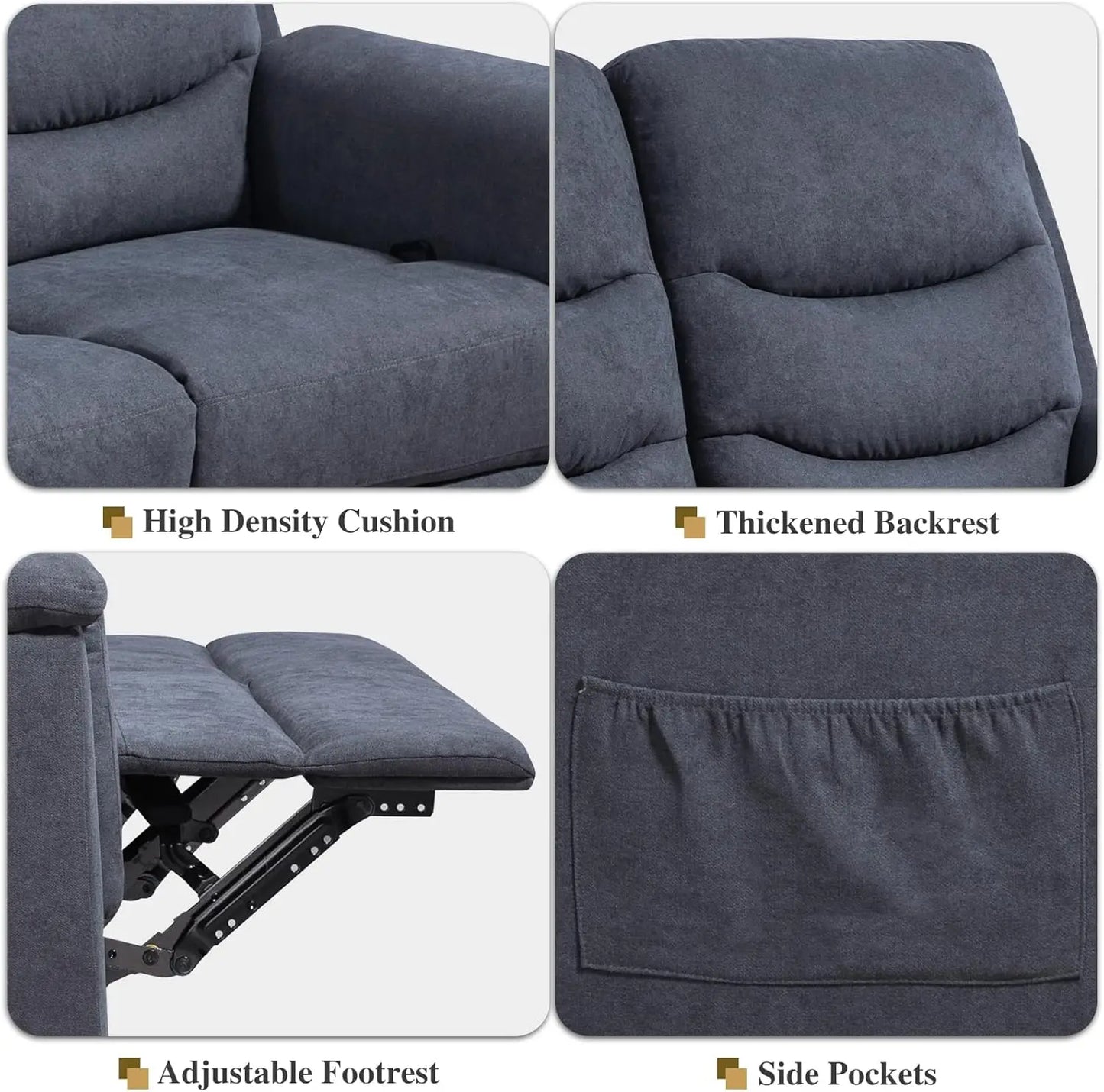 Loveseat Recliner Double Recliner Chair with Adjustable Footrest Wall Hugger Reclining Loveseat Manual Reclining Loveseat Sofa