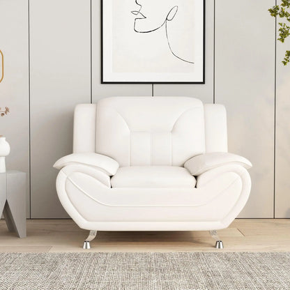 Modern Compact 1-Seat Sofa in White