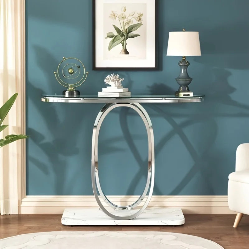 Glass Console Tables for Entryway, Sofa Table