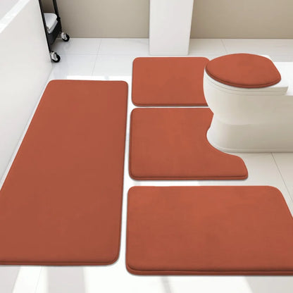 Bathroom Rug Sets 5 Piece, Memory Foam