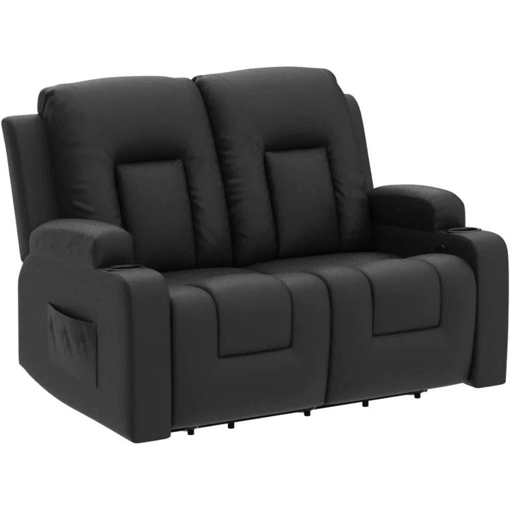 Leather Recliner Modern Loveseat Sofa, 2 Leather Recliner Chair,Modern Small Sofa Couch,2 Seater PU Loveseat