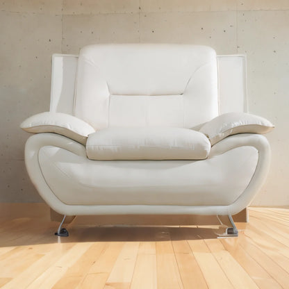 Modern Compact 1-Seat Sofa in White