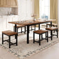 7-Piece Dining Table Set with 6 Stools