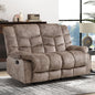 Manual Loveseat Recliner, 2 Seat Recliner Sofa Chair with Armrest and Overstuffed Backrest, Couch Set for Living Room