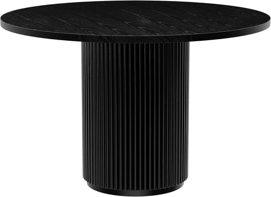 Round Dining Table Wood Kitchen Table Pedestal for Dining Room Living Room 40" Black Dinning Room Tables for 2-4 Adult