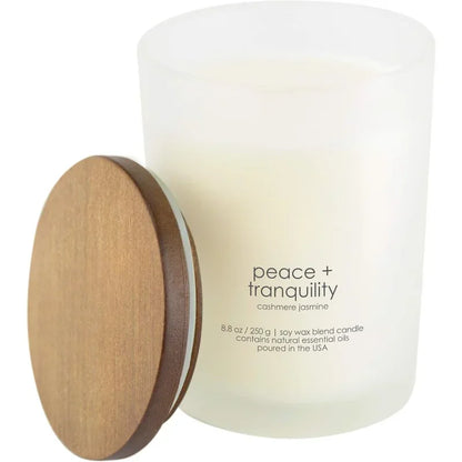 Scented Candle, Peace + Tranquility (Cashmere Jasmine), Medium